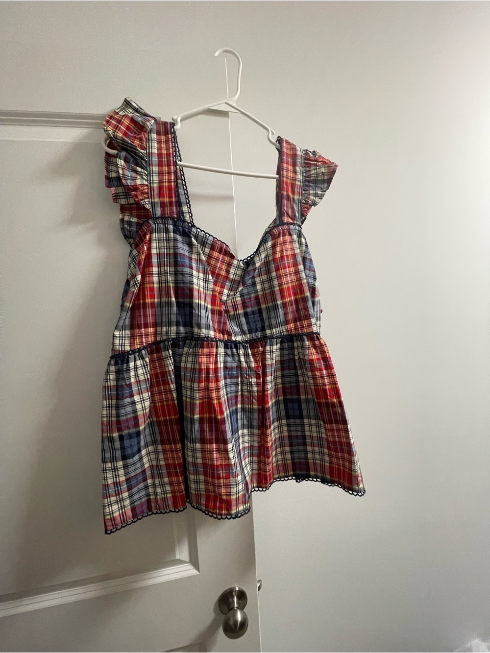 torrid Plaid Button-Up Shirt in Red, Blue and Cream